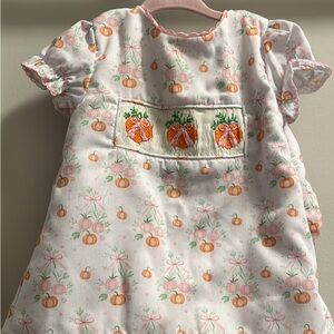 Charming Pumpkin Print Kids Dress Set